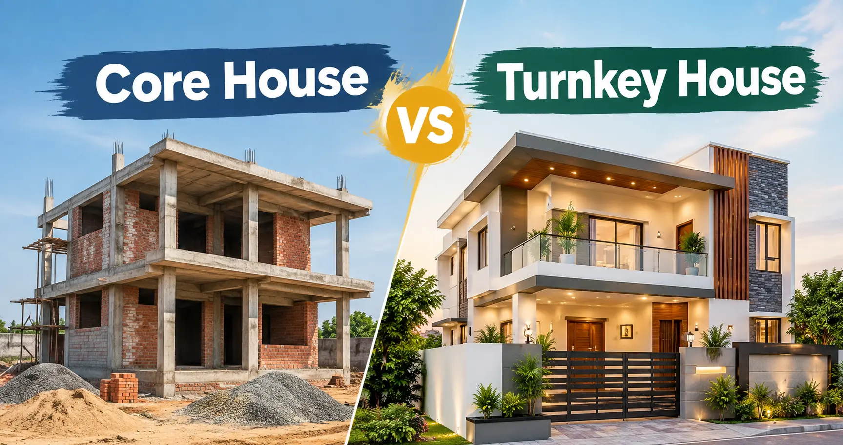 Core House vs Turnkey House Construction in Bhubaneswar